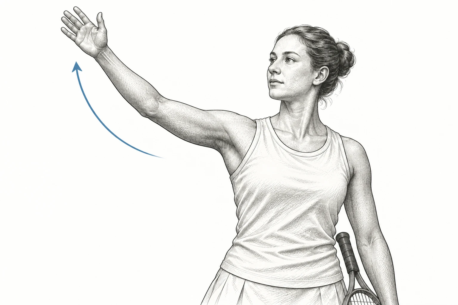 A woman repeats a gentle modified tennis reach to review the response with Chris.